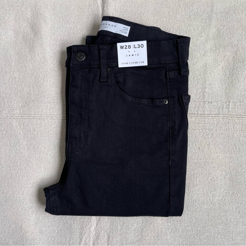 Topshop Jamie Highrise Black Skinny